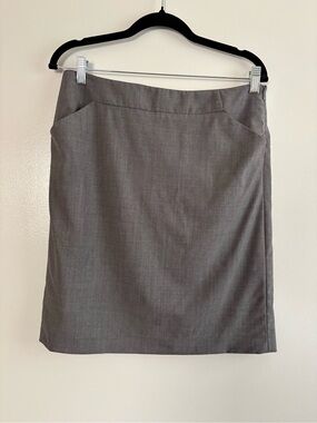 Theory Gray Suiting Pencil Skirt with Pockets Size 8 AS IS Condition